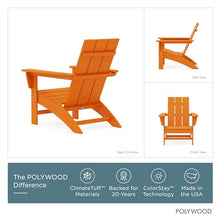 POLYWOOD Modern Adirondack Chair – All-Weather Outdoor Lawn Adirondack Chairs – HDPE, Fade-Resistant & Durable Outdoor Furniture – For Patio, Deck & Fire Pit Chairs – Tangerine