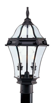 Livex Lighting 2622-07 Outdoor Post with Clear Beveled Glass Shades, Bronze