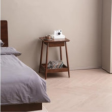 NRFJFOP Solid Wood Small Square Table Living Room Balcony Leisure Bedroom Bedside Sofa Edge a Few