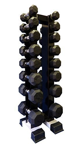 Ader Rubber Dumbbell Set 8 Pairs with Vertical Rack