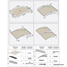 Front Porch Canopy, All-Weather Easy-Set-Up Curved Outdoor Patio Canopy, Aluminium/Polycarbonate Board, Front Door & Window Backyard Pavilion (80x210cm/31.5" x83)