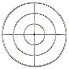 American Fireglass Triple-Ring Fire Pit Burner, 36-Inch Round | Use in Outdoor Natural Gas or Propane Fire Pit or Bowl | Durable Stainless Steel, BTU 445,000 Max.