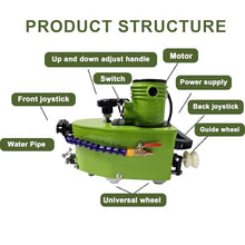 Portable Glass Edging Grinding Machine/Power Edgers,8000r/Min Straight Round Bevel Electric Edge Trimmer Grinder 800w- for Glass, Stone, Ceramics-with 8 Diamond Wheels Green