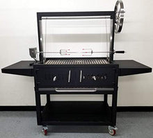MCP Island Grills Outdoor Charcoal BBQ Santa Maria Rotisserie Grill Stainless Steel