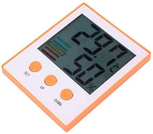 Yuidaaavzz Hygrometer, LCD Digital Temperature Huty Meter Backlight Home Indoor Electronic Hygrometer Thermometer Weather Station (Color : Orange) (Black)