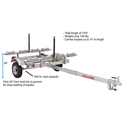 Malone EcoLight 4-Boat Stacker Kayak Trailer Package