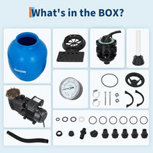 Above Ground Pool Sand Filter Pump 12-16in 1/3-1HP 2642-3962GPH 7-Way