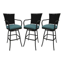 Tobias Designs Inc. Set of 3 - Outdoor Indoor Extra Tall 34" Bar Stool - Erin on Brown Frame