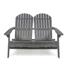 roomfitters Outdoor Loveseat Bench, Weather-Resistant Wood Seating for Relaxed Patio and Garden Lounging, Dark Grey