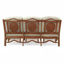 Wickerix Malibu Lounge Three-Seater Sofa Natural Rattan Wicker Handmade Design (Cream Cushions, Colonial)