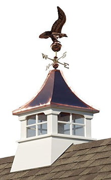 Accentua Charleston Cupola with Eagle Weathervane 24 in. Square 63 in. High White With Copper Roof