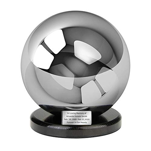 Gregspol Ltd One-of-a-kind premium Cremation Urn for ashes Made from Stainless Steel URN Handmade Memorial ((XL) -25cm / 9,8" - Memorial Plaque)