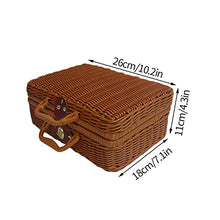 Small Picnic Basket Woven Storage Basket Portable Storage Box with Handle Gift Boxes Flower Snack Handbag Outdoor Picnic Baskets Organizer