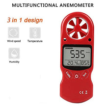 Mini Digital Anemometer Thermometer Windmeters Hand-Held LCD Wind Speed Temperature Humidity Meter with Hygrometer(Blue)
