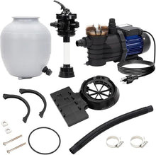 Above Ground Pool Sand Filter Pump 12-16in 1/3-1HP 2642-3962GPH 7-Way