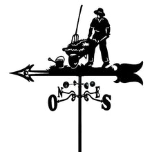 Weathervanes, Iron Weather Vane Durable Retro Farm Scene Garden Wind Vane, Wind Direction Indicator Measuring Tool Outdoor Roof Garden Mount Yard - Farmer