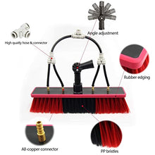 Telescopic Extension Pole Cleaning Kit for Cleaning Window Solar Panels with 4-Hole Water Fed Brush Head Window and Solar Panel Cleaning System,18FT/5.4M