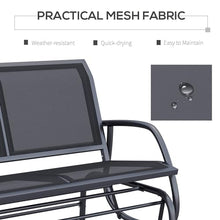 leoglint 2-Person Outdoor Chair Outdoor Glider Bench, Patio Double Swing Rocking Chair Loveseat w/Powder Coated Steel Frame for Backyard Garden Porch, Black