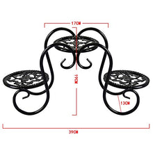 SIDUFHAOPKLL Wrought Iron Mini Plant Stand Desktop Flower Pot Holder Home Garden Indoor Display Shelf - Black