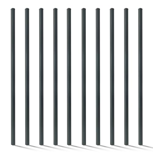 Fencer Wire Heavy Duty 8FT Outdoor Steel Fencing Border Post Pack of 10 Black