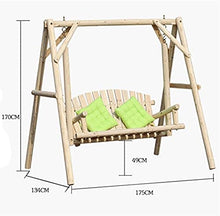 EAGLCQA Garden Swing Outside Furniture Outdoor Swing Chair, All Solid Wood Waterproof and Anti-Corrosion Double Terrace Rocking Chair