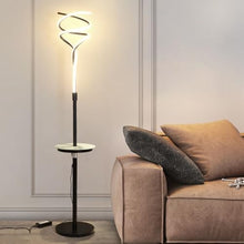 ZHONGCHENGWU Floor Lamp Modern Floor Lamp with Table, USB Port Standing Reading Lamp, Living Room Floor Lamp for Living Rooms, Bedrooms, Office(Black)