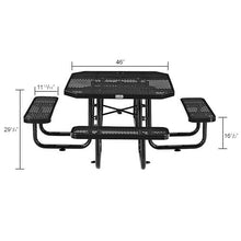 Global Industrial 46" Octagonal Picnic Table, Expanded Metal, Black