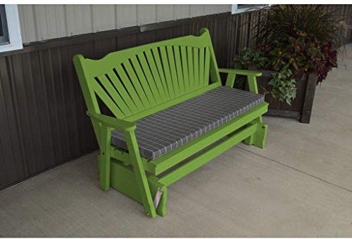 A & L Furniture Co. Yellow Pine 6' Fanback Glider Al Lime