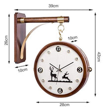 ERTTGWGF Home use Vintage Wooden Double Sided Bracket Mounted Silent Outdoor Indoor Station Clock for Garden Home White Clock Dial