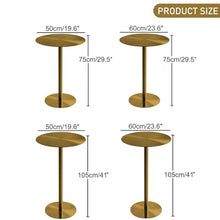 Round Side Table Gold Coffee Table End Table, Stainless Steel Bar Table Cocktail Bistro Table Dining Table for Kitchen Living Room Bedroom Balcony (Size : 50x50x75cm)