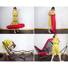 NEWCES Portable Hammock Portable Simple Folding Single Hammock Travel Beach Bed Lounge Chair Hammock Balcony Swing Bed for Backpacking Beach