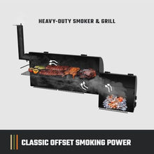 Oklahoma Joe's Longhorn Offset Charcoal Smoker and Grill with 1060 sq. in. Cooking Area in Black