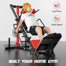 Mappding Leg Press Hack Squat Machine with Linear Bearing Red Cushion