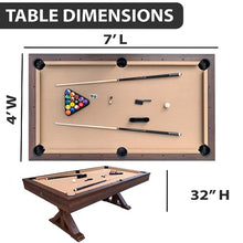 Freetime Fun 7 FT 3 in 1 Multi Game Pool Table with Dining Top Espresso