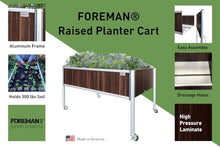 Foreman Raised Garden Bed on Wheels – Weather-Resistant Raised Garden Bed (36" x 24" x 27") with Drainage, Ideal Raised Garden Bed for Vegetables & Flowers – 300 lb Capacity, Tosca Wood Grain