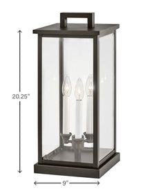 Hinkley Weymouth Medium Outdoor Pier Rectangle Lantern, Oil Rubbed Bronze