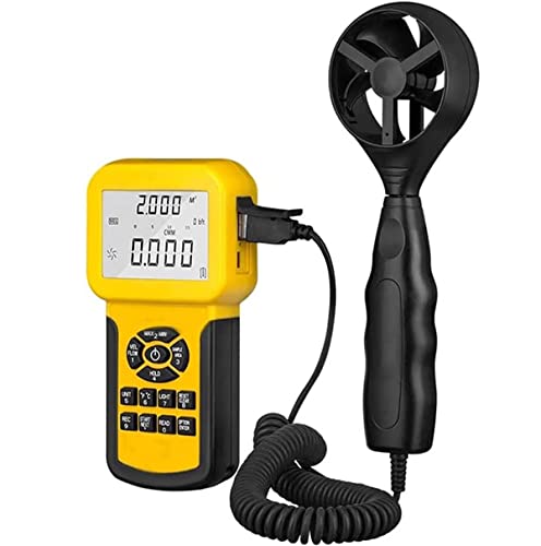 XARONF Anemometer Measures, Wind Speed Wind Flow Wind Temperature Air Flow Velocity Meter with Backlight MAX MIN