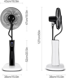 BMPAALN Misting Fan,Oscillating Misting Fan Oscillating Pedestal Fan With Mist For Home, 3 Speeds Water Mist Cooling Spray Fan, With 8H Timer And Remote Control