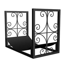 TBLOTYD Medium 2ft Firewood Storage Rack Holder,Indoor/Outdoor/Farmhouse Heavy Duty Wood Holder Stand,Iron Black Finish Lumber Storage Holder,60x35x45cm