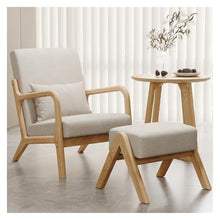 OUTIFUOSSR Modern Simple Solid Wood Fabric Sofa Chair Balcony Leisure Hotel Dining Living Room Home Decoration Стулья كراسي