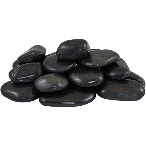Margo Garden Products Rainforest 2"-3" 2200 lb Super Polished Pebbles Super Sack, Large, Black