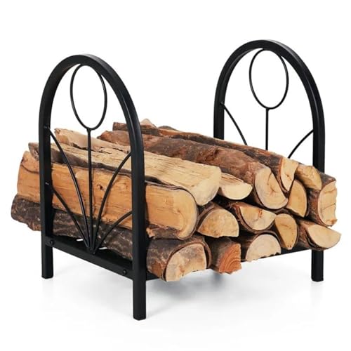DJVHSRI Metal Firewood Rack with Arched Design, Heavy Duty Indoor & Outdoor Log Holder for Fireplace, Patio & Yard,