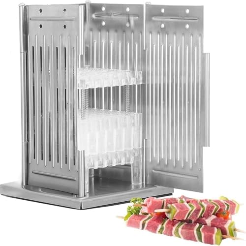 Meat String Skewer Machine Kabob Maker Box,Stainless Steel Meat Skewer Machine,Adjustable Height,for Barbecue Shop