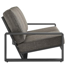 Modway Lirienne Aluminum Outdoor Loveseat in Smoke Gray - Weather-Resistant Modern 2-Seater Patio Couch with Removable Cushions