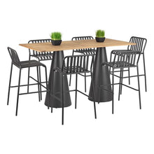Norwood Commercial Furniture Contemporary Rectangular Outdoor Teak Table - 40" H Durable Café & Patio Table for Schools, Offices, or Home