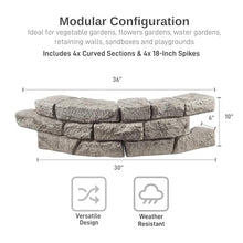 RTS Home Accents Rock Lock Interlocking Landscape Edging and Border System, Curved Section With Spikes, 2.5 Feet Long (Pack of 4)