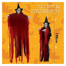 ASDJKL Holiday Decoration Halloween Decorations Outdoor - 78” Moving Life-Size Skeleton Witch with Glowing Eyes & Sounds - Sound & Touch Activated Sensor Halloween Decorations