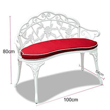CUTPOIY Park Terrace Bench Garden Leisure seat, Outdoor Porch 100cm Rose Decoration backrest Bench, Anticorrosive cast Aluminum seat for 2 People with Antique Coating, for Patio Balcony Furniture