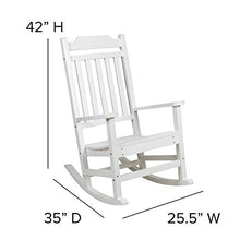 Flash Furniture Set of 2 Winston All-Weather Rocking Chair in White Faux Wood
