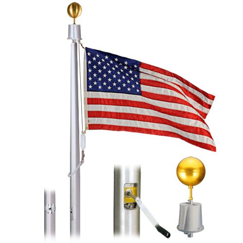 Eder Flag Deluxe IH 20 Foot 5"x3"x.125" Satin Finish Flagpole Satin